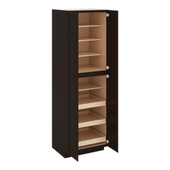 J&K Espresso K8 Pantry w/Roll-Out Trays 30" W x 96" H x 27" D
