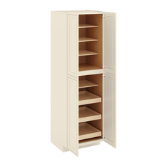 J&K Pearl Glazed H9 Pantry w/Roll-Out Trays 30" W x 96" H x 27" D
