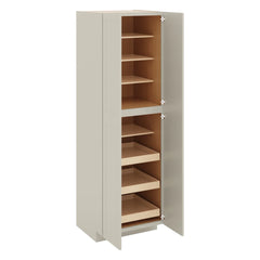 J&K Pebble B6 Pantry w/Roll-Out Trays 30" W x 96" H x 27" D