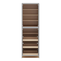 J&K Castle Grey S5 Pantry w/Roll-Out Trays 30" W x 96" H x 27" D