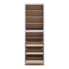 J&K White Shaker S8 Pantry w/Roll-Out Trays 30" W x 96" H x 27" D
