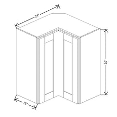 Fabuwood Allure Galaxy Pitch Black 24" W X 30" H X 12" D Square Corner Wall