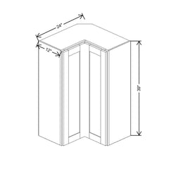 Fabuwood Allure Galaxy Dove 24" W X 39" H X 12" D Square Corner Wall