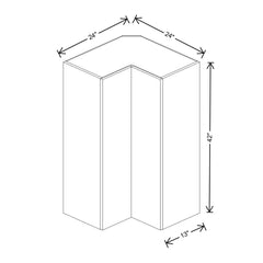 Fabuwood Ovela Catalina Ice Cream 1 24" W X 42" H X 13" D Pie Cut Corner Wall