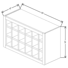Fabuwood Allure Fusion Timber 30" W X 18" H X 12" D Wall Wine Rack