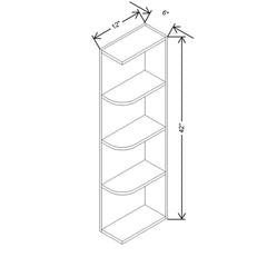 CNC Concord Richmond White 12" W X 42" H Knick Knack Wall Shelf