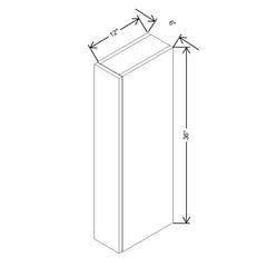 CNC Concord Elegant Ocean 06" W X 36" H Wall Spice Cabinet