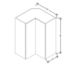 CNC Concord Elegant White 24" W X 36" H Square Corner Wall Cabinet