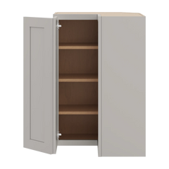 CNC Luxor Misty Grey 24" W X 36" H Corner Wall Cabinet