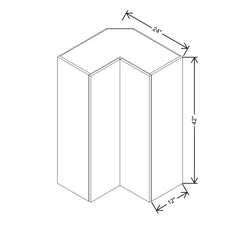 CNC Luxor Misty Grey 24" W X 42" H Corner Wall Cabinet