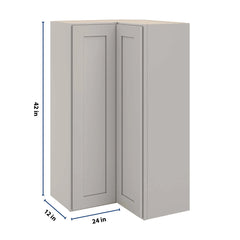 CNC Luxor 5-Piece Misty Grey 24" W X 42" H Corner Wall Cabinet