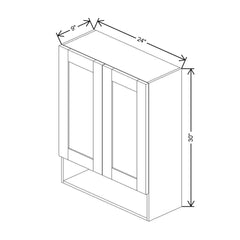 Fabuwood Allure Luna Timber 24" W X 30" H Wall Vanity Storage