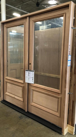 6/0x6/8 Mahogany 3/4 Glass Prehung Exterior Double Door