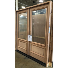 6/0x6/8 Mahogany 3/4 Glass Prehung Exterior Double Door