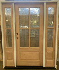 5/9x6/8 Exterior Mahogany Door 3/4 4 Lite with Sidelights