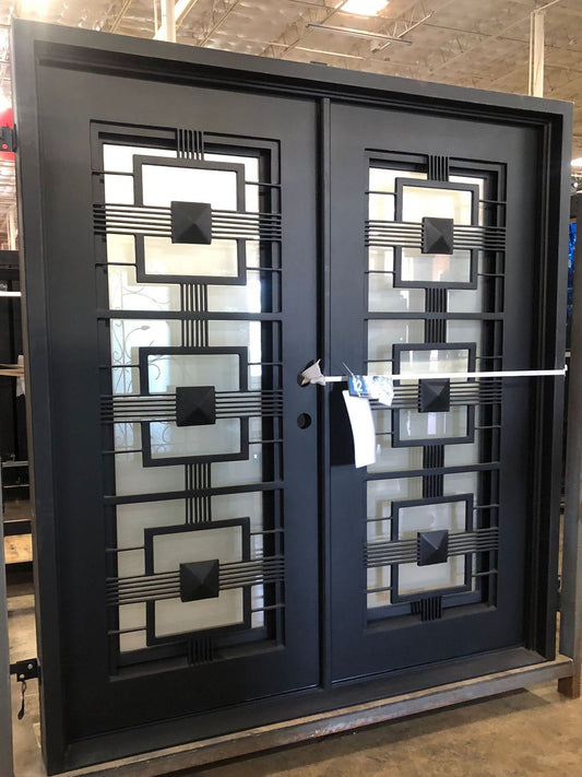 Malibu 6/0x6/8 Double Wrought Iron Prehung Front Door