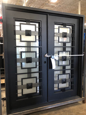 Malibu 6/0x6/8 Double Wrought Iron Prehung Front Door