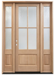 5/9x8/0 Exterior Mahogany Door 4 Lite with Sidelights