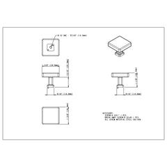Nash 1-3/8" Diameter Square Knob