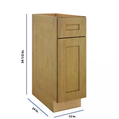 Modernform Cabinet Natural Shaker 12" W X 34 1/2" H X 24" D Single Door Base Cabinet