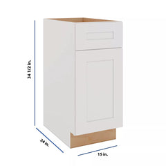 Modernform Cabinet White Shaker 15" W X 34 1/2" H X 24" D Single Door Base Cabinet