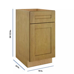 Modernform Cabinet Natural Shaker 18" W X 34 1/2" H X 24" D Single Door Base Cabinet