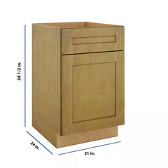 Modernform Cabinet Natural Shaker 21" W X 34 1/2" H X 24" D Single Door Base Cabinet