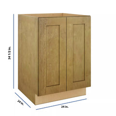 Modernform Cabinet Natural Shaker 24" W X 34 1/2" H X 24" D Full Height Double Door Base Cabinet