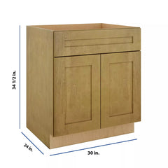 Modernform Cabinet Natural Shaker 30" W X 34 1/2" H X 24" D Double Door Base Cabinet