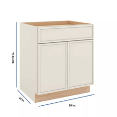 Modernform Cabinet Slim Dove White 30" W X 34 1/2" H X 24" D Double Door Base Cabinet