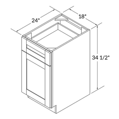 Base Kitchen Cabinet B18 Alpina White LessCare 18 in. width 34.5 in. height 24 in. depth Kitchen Cabinets