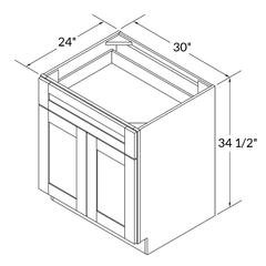 Base Kitchen Cabinet B30 Alpina White LessCare 30 in. width 34.5 in. height 24 in. depth - Kitchen Cabinets