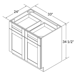 Base Kitchen Cabinet B33 Alpina White LessCare 33 in. width 34.5 in. height 24 in. depth - Kitchen Cabinets
