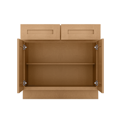 Base Kitchen Cabinet B36 Shaker Toffee LessCare 36 in. width 34.5 in. height 24 in. depth - Kitchen Cabinets