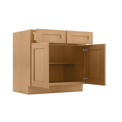 Base Kitchen Cabinet B36 Shaker Toffee LessCare 36 in. width 34.5 in. height 24 in. depth - Kitchen Cabinets