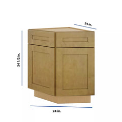 Modernform Cabinet Natural Shaker 24" W X 34 1/2" H X 24" D Base End Corner Cabinet
