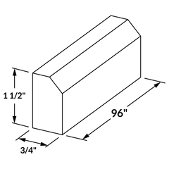 Bevel Light Rail Molding LRM8 Milan Slate LessCare 0.75 in. width 1.5 in. height 96 in. depth