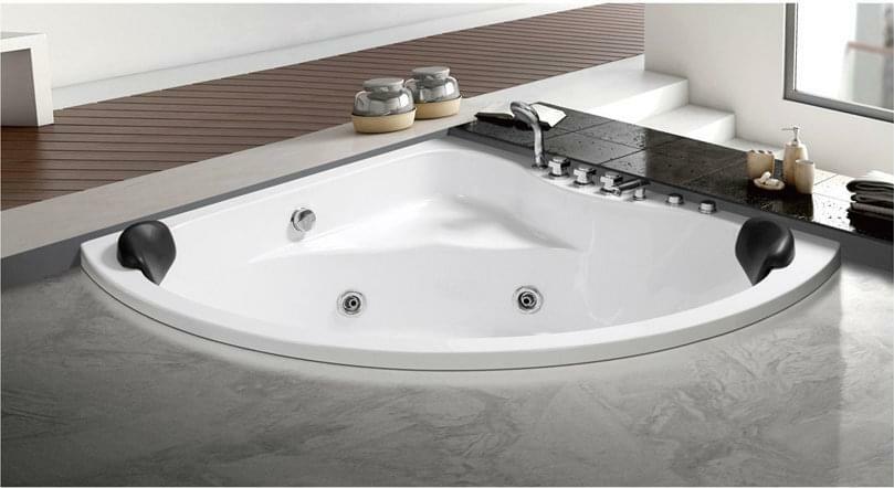 Camille Acrylic Corner Drop-In Whirlpool Bathtub in White or 59