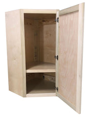 Corner Wall Cabinet or Unfinished Poplar or 24 in x 42 in x 12 in