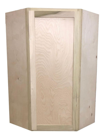 Corner Wall Cabinet or Unfinished Poplar or 24 in x 42 in x 12 in