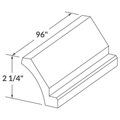 Crown Molding MCROWN-R Milan Slate 96 in. width 2.25 in. height - Kitchen Cabinets