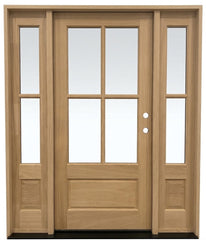 5/9x6/8 Exterior Mahogany Door 3/4 4 Lite with Sidelights