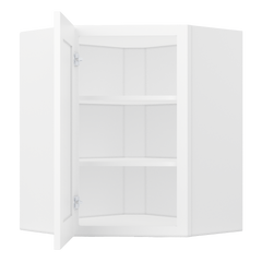 Diagonal Corner Kitchen Cabinet DC2430 Alpina White LessCare 24 in. width 30 in. height 12 in. depth - Kitchen Cabinets