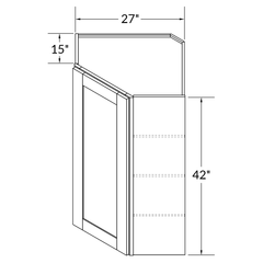 Diagonal Corner Kitchen Cabinet DC2742 Alpina White LessCare 27 in. width 42 in. height 15 in. depth - Kitchen Cabinets
