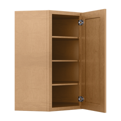 Diagonal Corner Kitchen Cabinet DC2742 Shaker Toffee 27 in. width 42 in. height 15 in. depth - Kitchen Cabinets