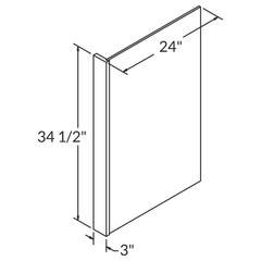 Dishwasher End Panel Molding PEPR335 Alpina White LessCare 3 in. width 34.5 in. height 24 in. depth - Kitchen Cabinets