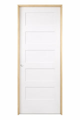 24 in x 80 in Shaker 5-Panel Solid Core Primed MDF Prehung Interior Door