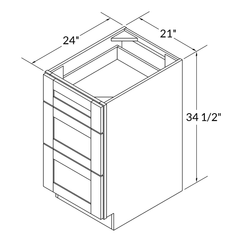 Drawer Base Kitchen Cabinet DB21 Alpina White LessCare 21 in. width 34.5 in. height 24 in. depth - Kitchen Cabinets