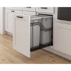 Double 35 Quart Black Nickel STORAGE WITH STYLE® Metal Soft-close Trashcan Pullout