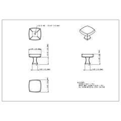 Griffin 1-3/8" Length Square Knob